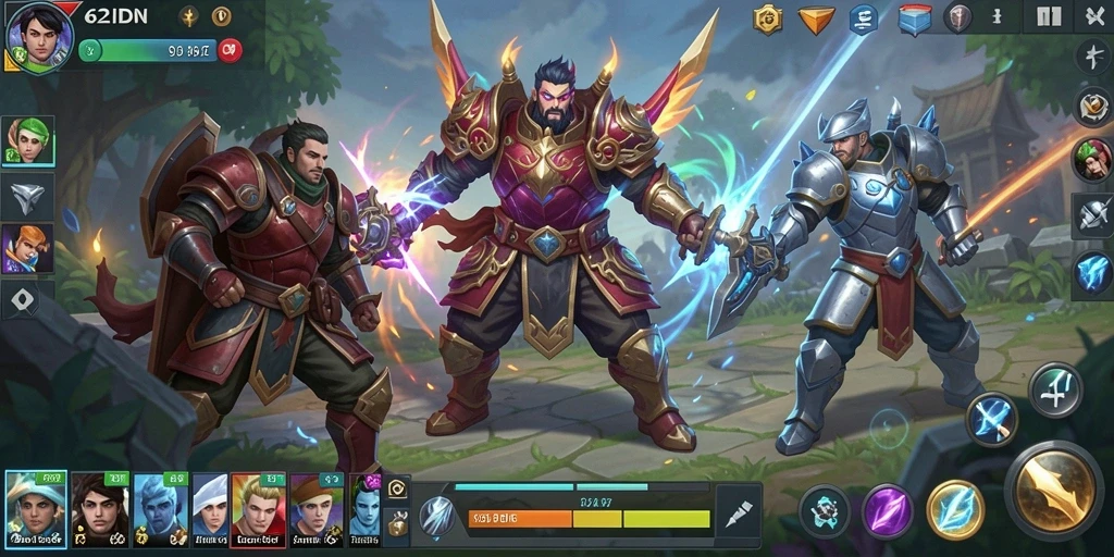 Tampilan gameplay yang dinamis dari 62IDN, penuh strategi dan taktik.