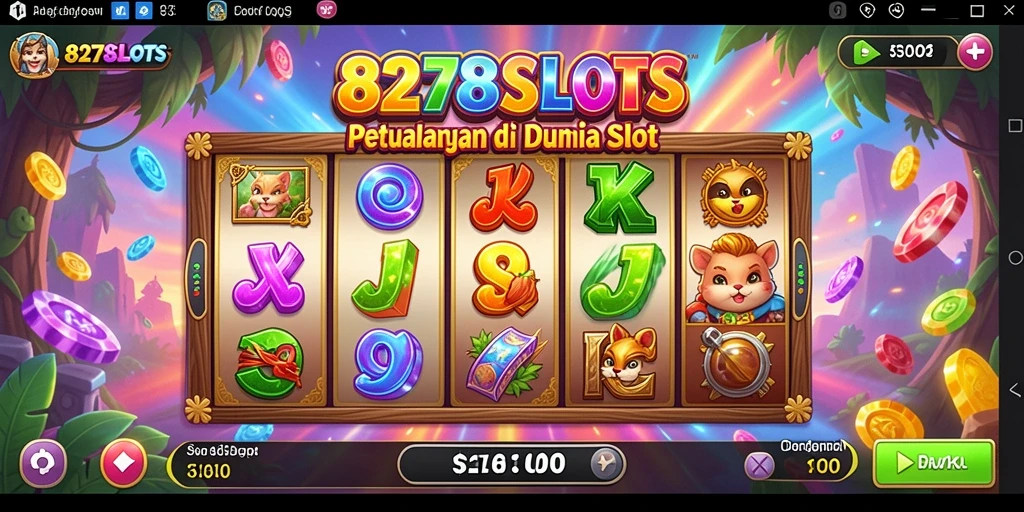 Tampilan gameplay 8278SLOTS yang penuh warna dan menarik.