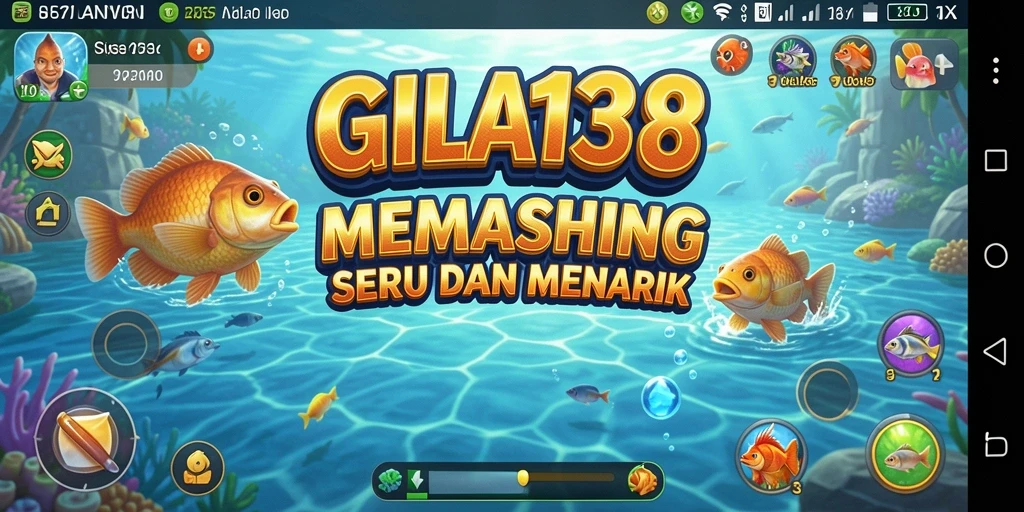 Gameplay GILA138 yang menampilkan berbagai lokasi memancing dan spesies ikan.