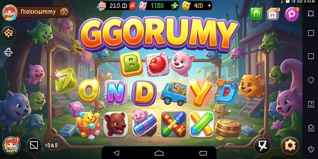 Tampilan antarmuka gameplay GOGORUMMY yang menarik dan strategis.