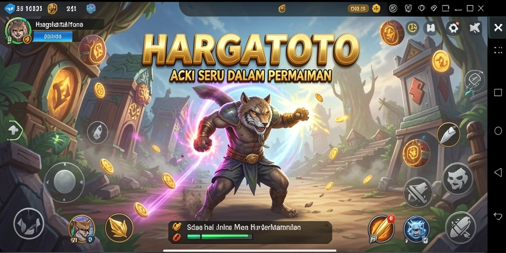 Tampilan gameplay HARGATOTO yang penuh aksi dan seru.