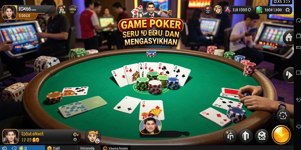 Tampilan gameplay Poker yang seru dan interaktif