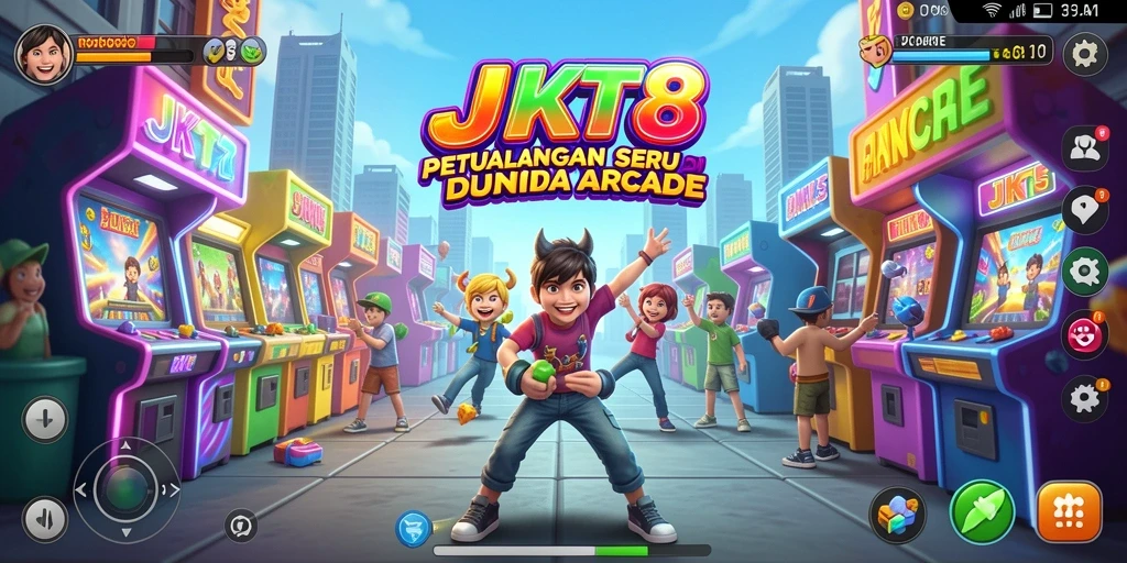 Tampilan gameplay JKT8 yang seru dan menegangkan.