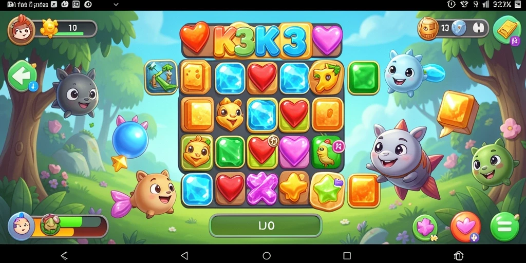 Tampilan gameplay K3K3 yang seru dan penuh warna.