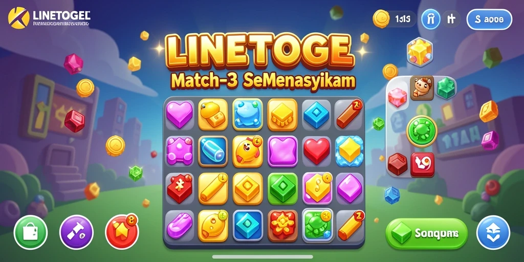 Tampilan seru dari gameplay <strong>LINETOGEL</strong> dengan kombinasi warna-warni.