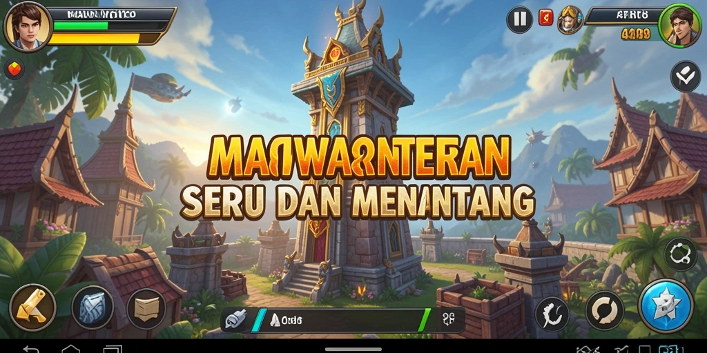 Tampilan gameplay <strong>MAWARTOTO</strong> yang seru dalam pertahanan menara.