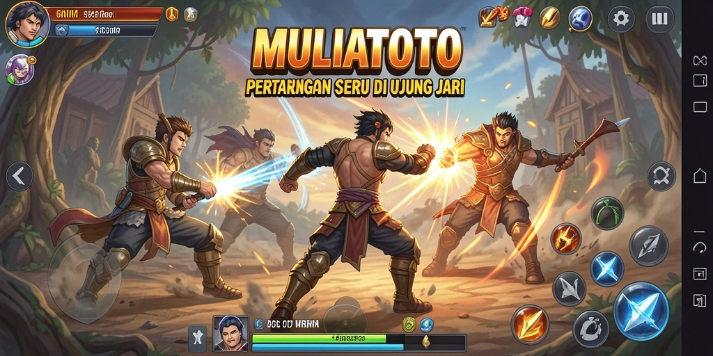 Gameplay intens dengan aksi pertarungan seru di MULIATOTO.