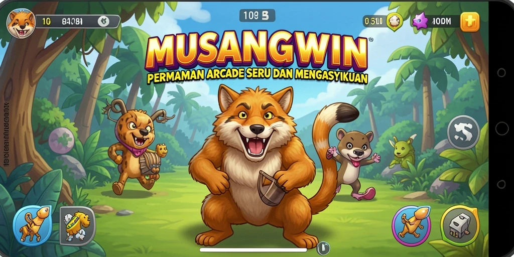 Screenshot gameplay MUSANGWIN yang menampilkan saat-saat seru dalam permainan Arcade.