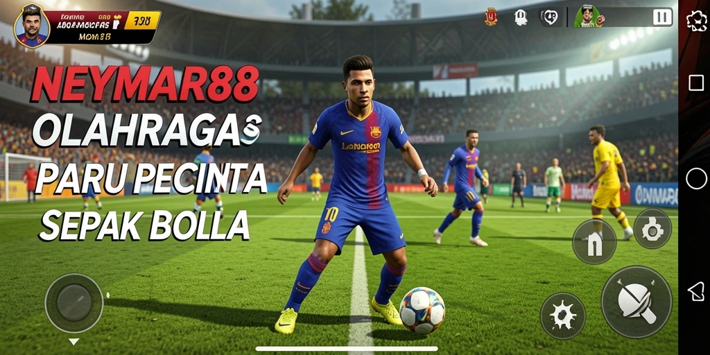 Tampilan gameplay seru di NEYMAR88 dengan aksi sepak bola yang mendebarkan.
