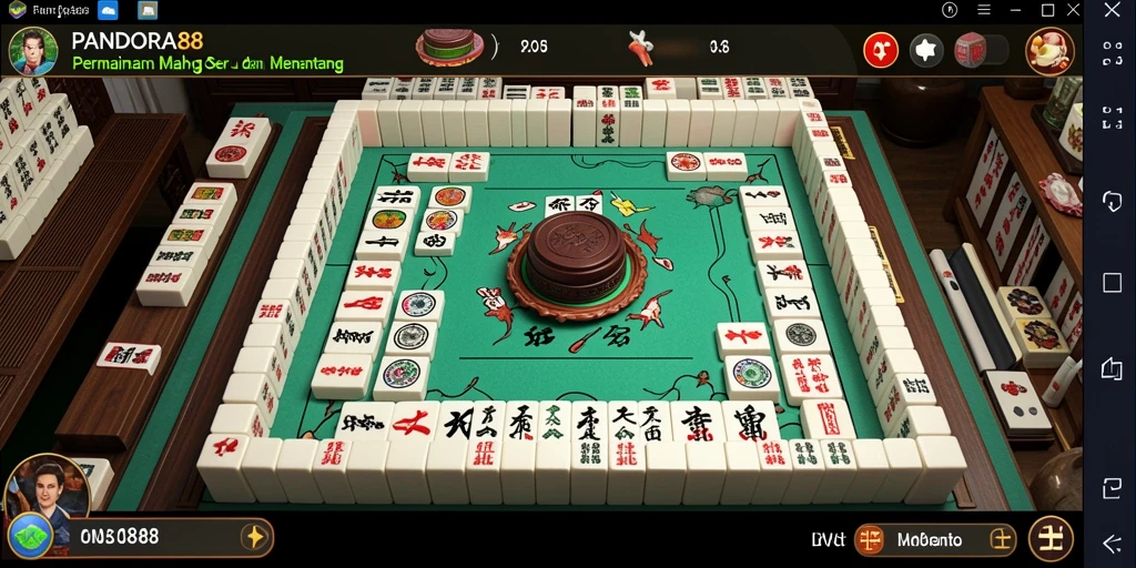 Tampilan gameplay Mahjong yang seru dan penuh tantangan di PANDORA88.