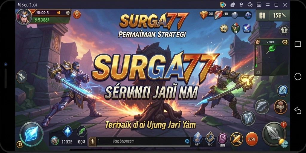 Tangkapan layar utama menunjukkan intensitas gameplay strategi SURGA77.