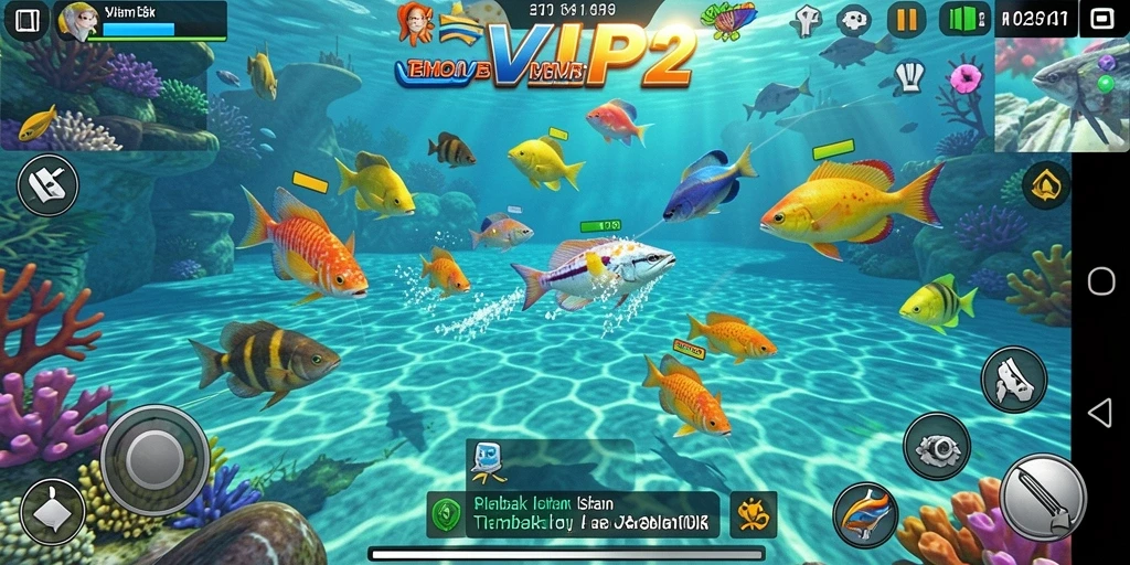 Tampilan gameplay seru di SVIP2 dengan aksi menembak ikan.