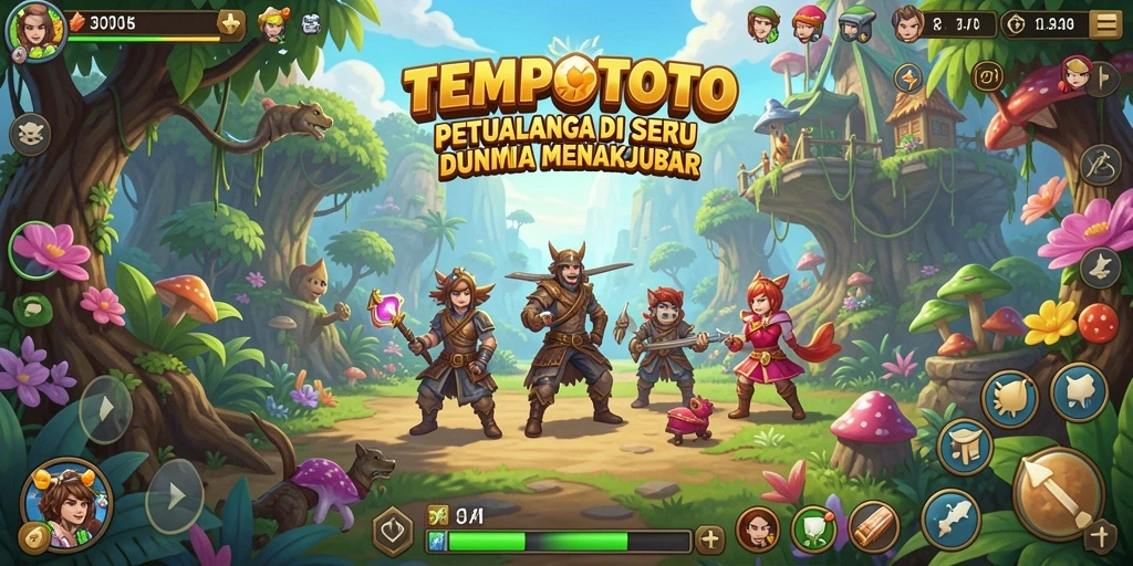 Tampilan seru dari gameplay TEMPOTOTO yang penuh petualangan.