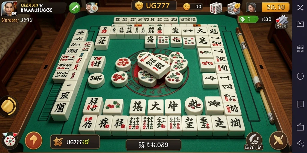 Tangkapan layar utama UG777 menunjukkan aksi seru permainan Mahjong.